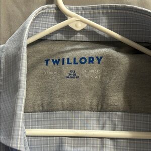 Twillory Men's Light Blue Plaid Dress Shirt